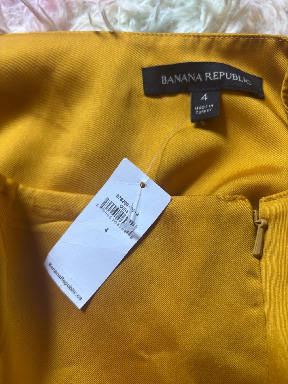 Banana Republic Mustard Yellow Pleated Midi Skirt